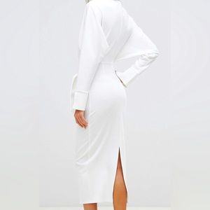 ASOS DESIGN long sleeve wrap shirt midi dress
